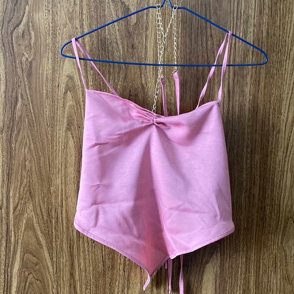 3/$20 Pink straps tube top/crop top